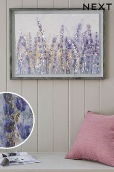 Purple Lavender Fields Large Framed Canvas Wall Art (D25881) | DKK544