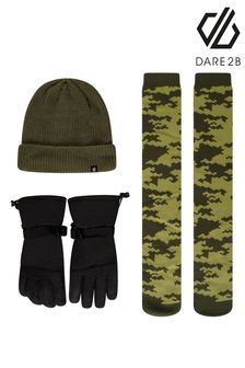 Khaki Green Dare 2b x Next Mens Ski Gloves, Hat And Socks Set (D25933) | €19