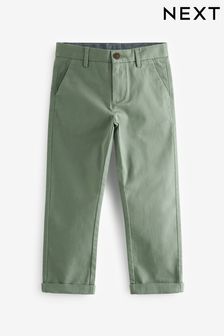 Mineral Green Regular Fit Stretch Chino Trousers (3-17yrs) (D26014) | €16 - €23