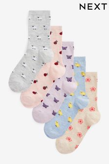 Pastel Animals - 短襪5雙裝 (D26175) | HK$108