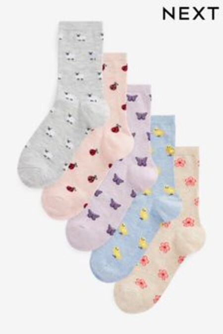 Pastel Animals Ankle Socks 5 Pack (D26175) | €15