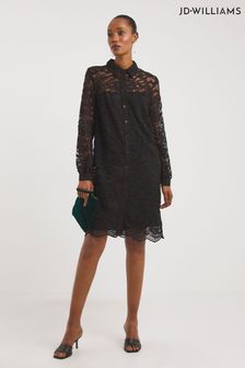 Čierne čipkované košeľové šaty JD Williams (D26704) | €35