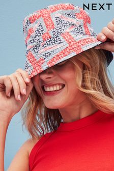 Obojestranski klobuček s cvetličnim vzorcem Union Jack (D26960) | €7