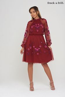 Frock And Frill Red Embroidered Dress (D27035) | 473 zł