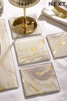 Natural Gold Galaxy Placemats and Coasters Set of 4 Coasters (D27187) | ₪ 53