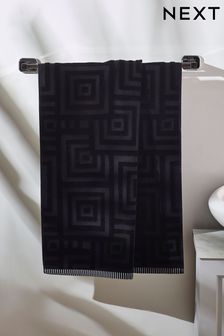 Black Geo Towel