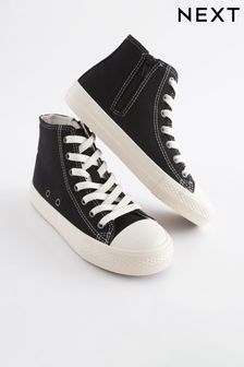 Black Standard Fit (F) Lace-Up High Top Trainers (D27630) | OMR9 - OMR12