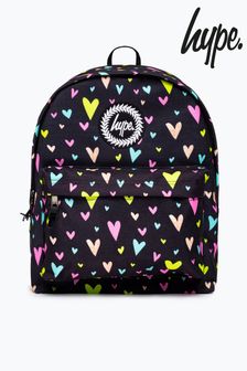 Hype. Black Heart Gold Glitter Overlay Backpack (D27686) | AED166
