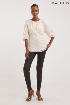 JD Williams Ivory Metallised Yarn Exposed Back Dobby Swing Top (D27812) | €17.50