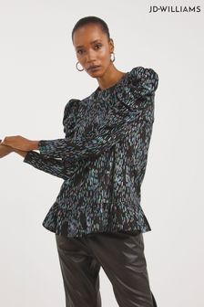 JD Williams Multi Print Ruched Sleeve Top (D27814) | €17.50