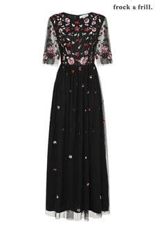 Frock and Frill Black Embroidered Dress (D27837) | 111 €
