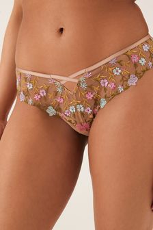Ditsy Floral Extra High Leg Embroidered Knickers (D28092) | €12