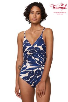 Triumph Blue Padded Ruched Tummy Flattering Swimsuit (D28501) | 220 zł