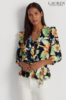 Lauren Ralph Lauren Floral Jersey Belted Peplum Top (D28553) | €79