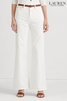 Lauren Ralph Lauren White Denim High Rise Flare Jeans (D28566) | €83
