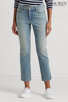 Niebieskie jeansy o prostym kroju do kostek i średnim stanie Lauren Ralph Lauren (D28568) | 501 zł