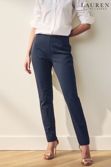 Czarny - Spodnie o obcisłym kroju Lauren Ralph Lauren Keslina z diagonalu ze stretchem (D28600) | 875 zł