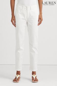 Белые стретчевые брюки чинос зауженного кроя Lauren Ralph Lauren Gabby (D28601) | €97