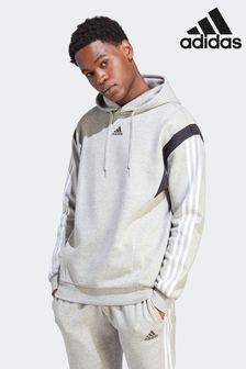 adidas Grey Sportswear Colourblock Hoodie (D28655) | $99