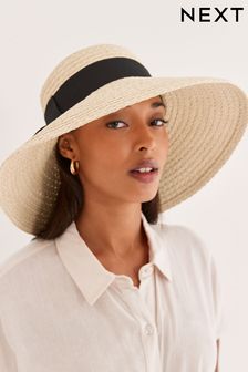 Natural Wide Brim Structured Summer Hat (D28786) | €31.50