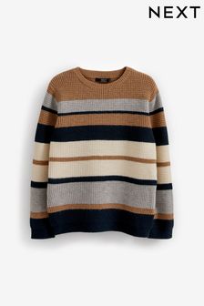 Jasnobrązowy/ecru - Sweter z okrągłym dekoltem (3-16 lat) (D28803) | 63 zł - 87 zł