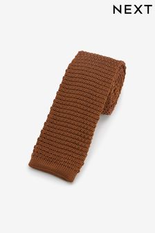 Rust Brown Slim Knit Tie (D29081) | $18