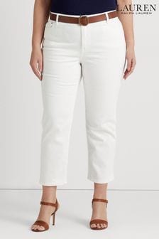 Lauren Ralph Lauren Curve White Denim High Rise Straight Fit Ankle Jeans (D29524) | 187 €