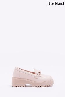 River Island Pink Girls Chain Drench Loafers (D29637) | €15.50