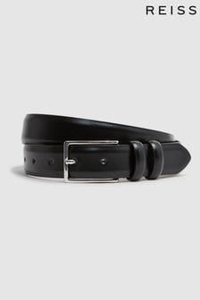 Reiss Black Dante Smooth Leather Belt (D29773) | AED396