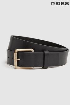 Reiss Black Grayson Leather Rivet Belt (D29775) | 500 QAR