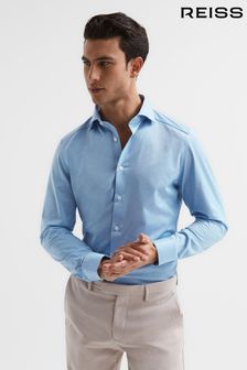 Reiss Soft Blue Nate Cutaway Collar Jersey Slim Fit Shirt (D29783) | €115
