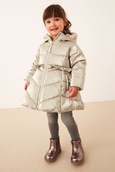Manteau rembourré imperméable métallisé à jupette (3 mois - 7 ans) (D29860) | €31 - €34
