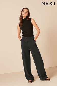 Black Tailored Utility Cargo Straight Trousers (D29870) | €17