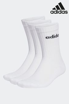 adidas White Performance Linear Crew Cushioned Socks 3 Pairs (D30464) | 14 €
