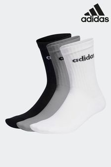 Серый - Adidas Linear Crew Cushioned Socks 3 Pairs (D30465) | €12