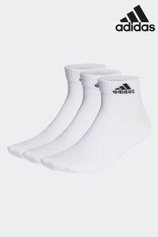 adidas White Thin And Light Ankle Socks 3 Pairs (D30470) | 49 QAR