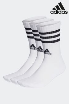 adidas Adult 3-Stripes Cushioned Crew Socks 3 Pairs