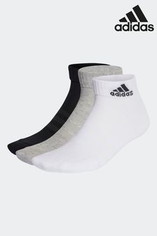adidas grey white Cushioned Sportswear Ankle Socks 3 Pack (D30483) | 49 QAR