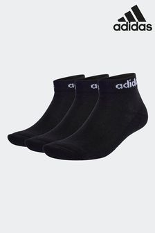 adidas Dark Black Thin Linear Low Cut Socks 3 Pairs (D30489) | 40 QAR