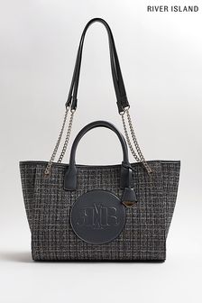 River Island Grey Bouclé Dual Shopper Bag (D30553) | CHF 77
