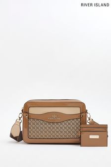 River Island Panelled Brown Boxy Bag (D30562) | $49