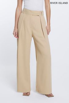 River Island Wide Leg Brown Trousers (D30644) | €25