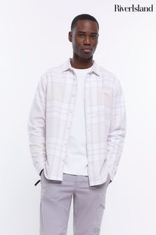 River Island Cream Twill Check Shirt (D30690) | €21