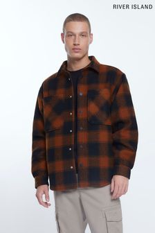 River Island Orange Buffalo Check Shirt (D30694) | €39