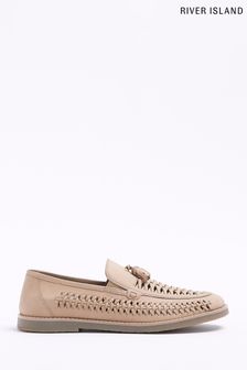 River Island Natural Woven Tassel Loafers (D30705) | €31
