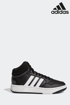 أسود/أبيض - Adidas Hoops Mid Shoes (D30916) | 20 ر.ع