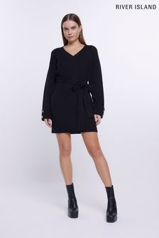 River Island Black Wrap Bow Dress (D32037) | €28