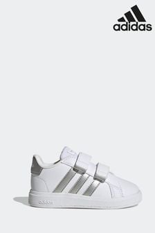 adidas White/Silver Grand Court 2.0 Infant Trainers (D32043) | TRY 782