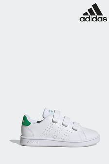 adidas Green/White Sportswear Advantage Court Lifestyle Hook And Loop Trainers (D32050) | 148 QAR