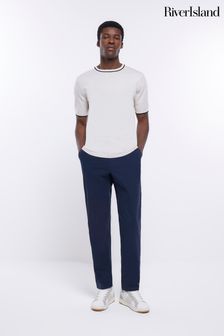 River Island Navy Blue Casual Stretch Chinos (D32147) | €21.50